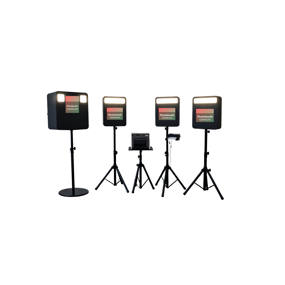 De drie photobooth modellen van Photobooth Centrum: Basic, Plus en Pro